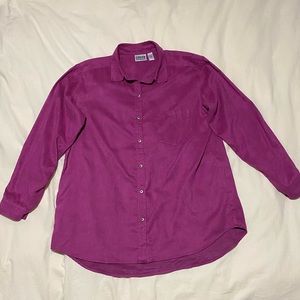 Faux suede button up